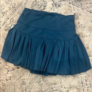 Navy Pleated Skirt